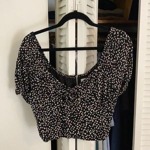 Leith polka dot crop top